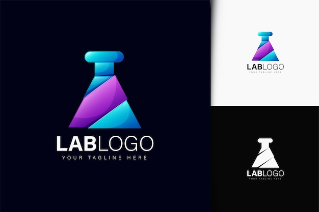 Diseño de logo de laboratorio con degradado.