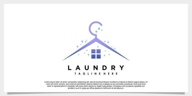 Diseño de logo de lavandería con concepto de percha