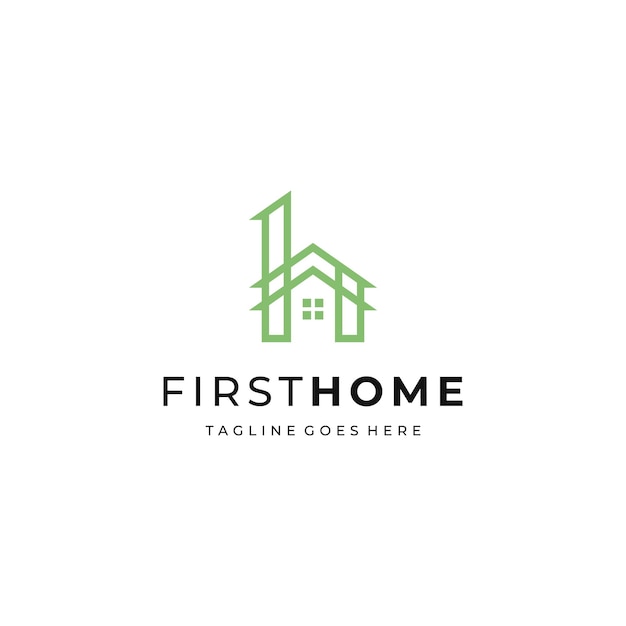 Diseño de logo de letra h home