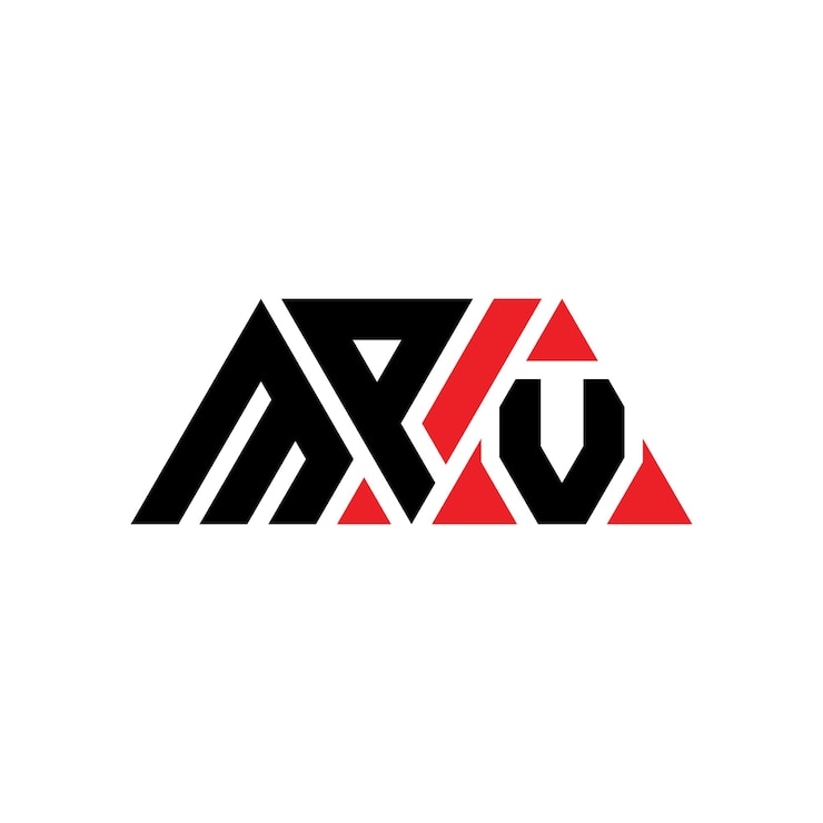 Vector diseño de logo con letra triangular mpv con forma triangular diseño de logo mpv monograma plantilla de logo vectorial triangular mpv con color rojo logo triangular mpv logo simple, elegante y lujoso mpv