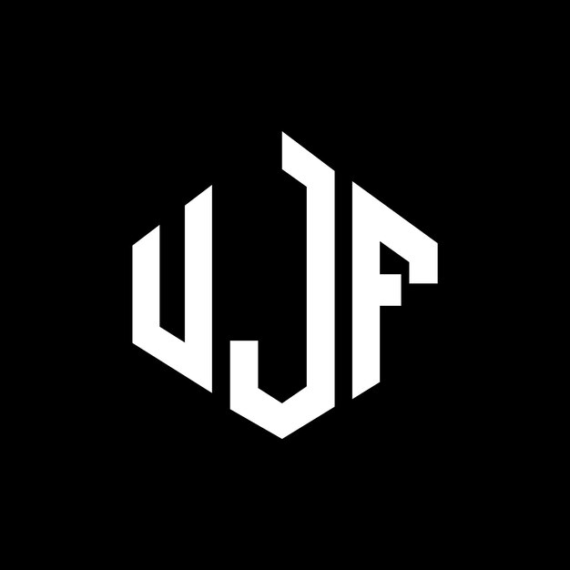 El diseño del logo de la letra UJF con forma de polígono UJF polígono y forma de cubo diseño del logotipo UJF hexágono modelo de logotipo vectorial colores blanco y negro UJF monograma negocio y logotipo de bienes raíces