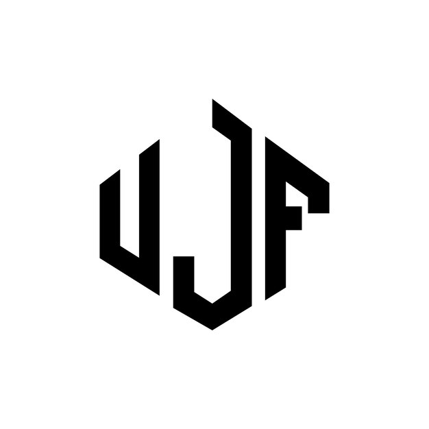 El diseño del logo de la letra UJF con forma de polígono UJF polígono y forma de cubo diseño del logotipo UJF hexágono modelo de logotipo vectorial colores blanco y negro UJF monograma negocio y logotipo de bienes raíces