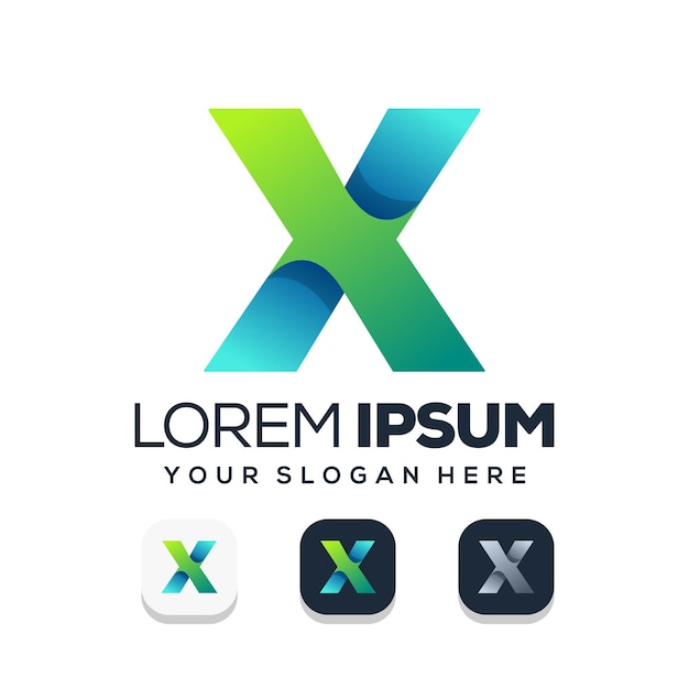 Diseño de logo de la letra x