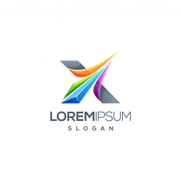 Diseño de logo de la letra x