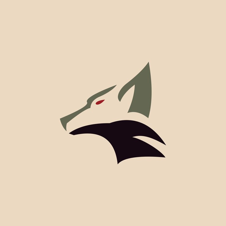 Diseño de logo de lobo con concepto simple