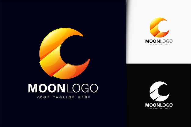 Diseño de logo de luna con degradado.