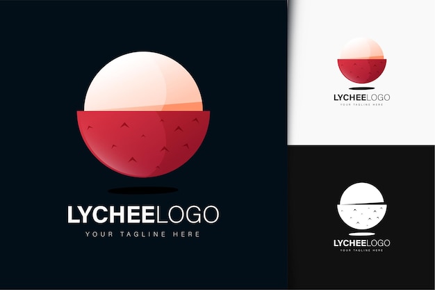 Diseño de logo de lychee con degradado.