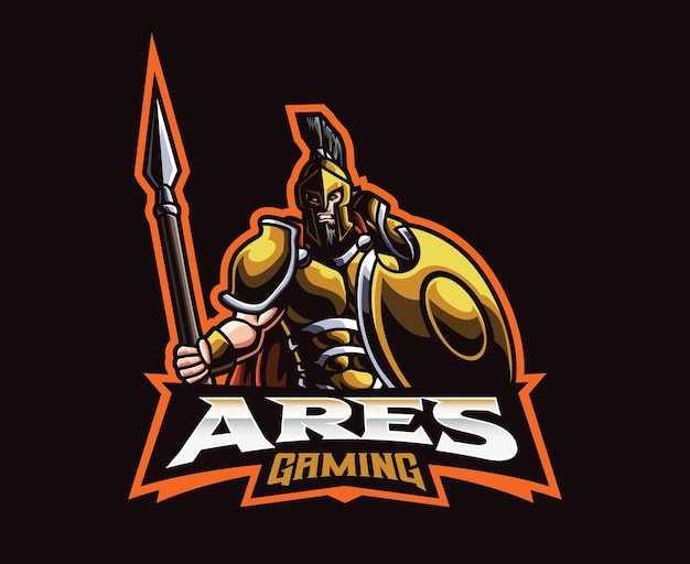 Diseño del logo de la mascota de dios ares