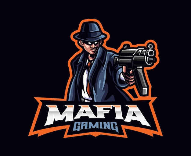 Diseño del logo de la mascota de la mafia