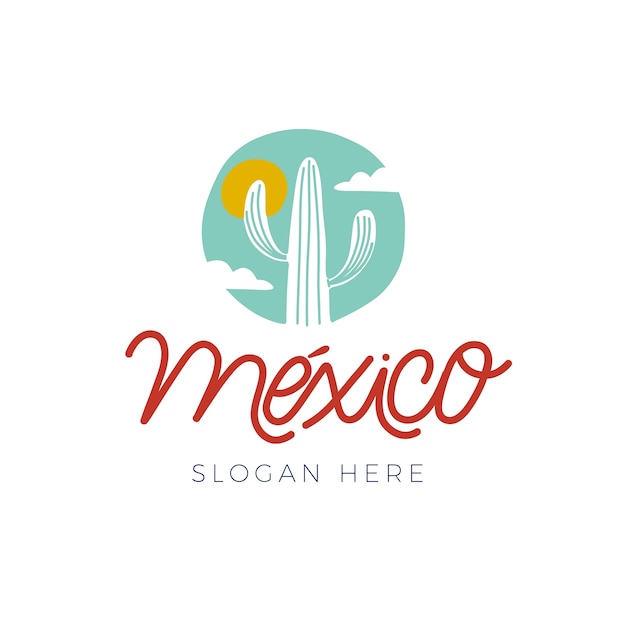 Vector diseño de logo de méxico dibujado a mano