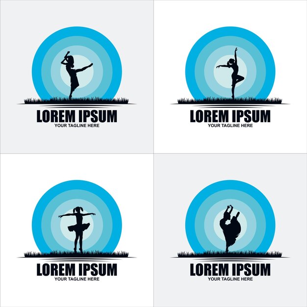 Diseño de logo de mujer fitness