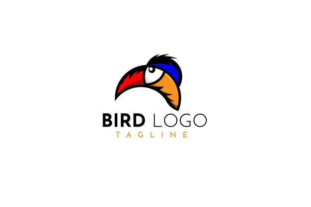 Diseño de logo de pájaro tucán con estilo mascota