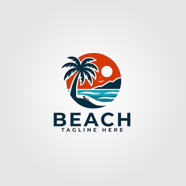 Diseño de logo de playa