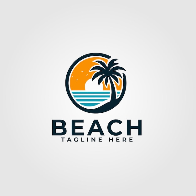 Diseño de logo de playa