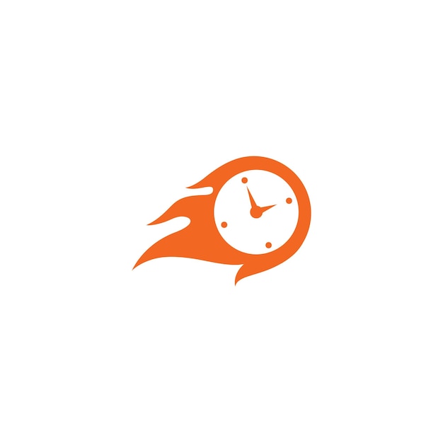 Diseño de logo de reloj de fuego