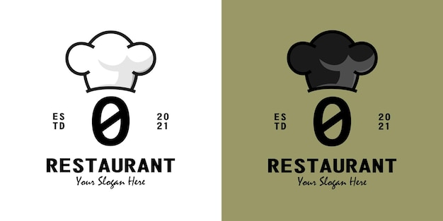 Diseño de logo de restaurante letra 0