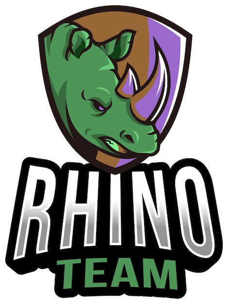 diseño del logo del rinoceronte del equipo