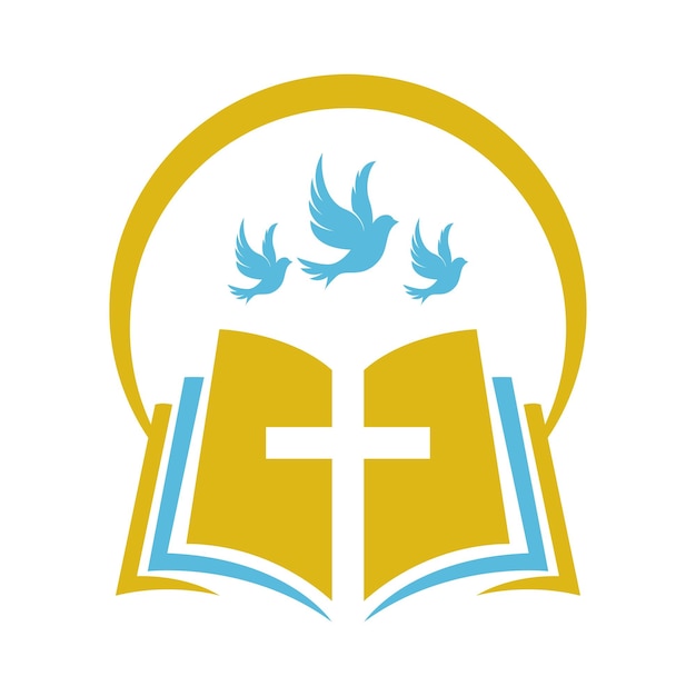Diseño de logo con el símbolo de la iglesia