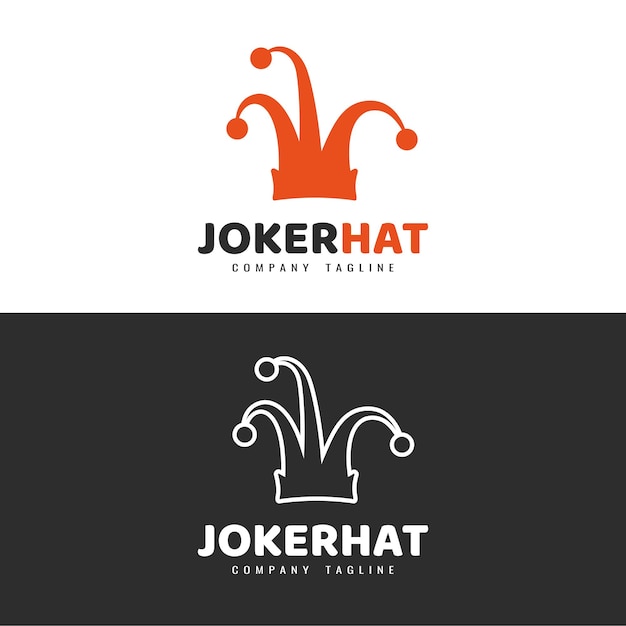 Diseño de logo de sombrero de joker