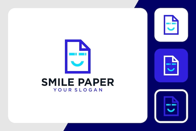 diseño de logo de sonrisa con papel y notas
