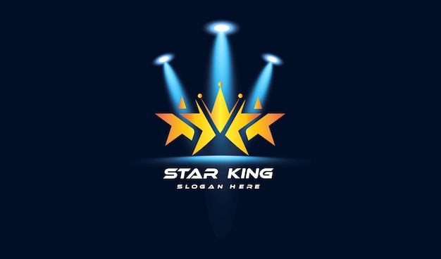 Diseño de logo de Star King con efecto de iluminación.