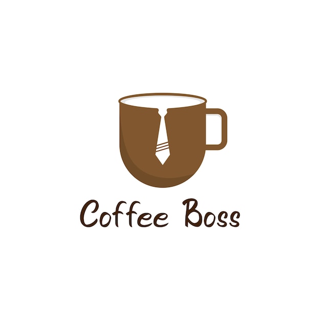 Diseño de logo de taza de café combinado con corbata