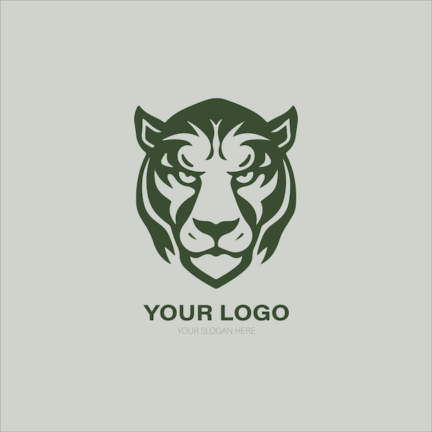 Diseño de logo de tigre con diseño minimalista.