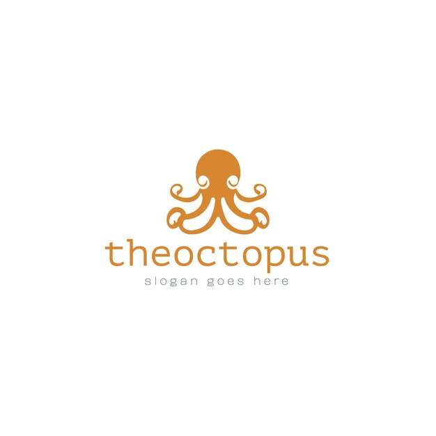 Diseño de logo de vector de pulpo