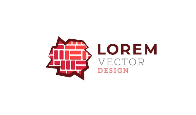 Diseño de logo vectorial de ladrillo único