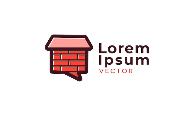 Diseño de logo vectorial de ladrillo único