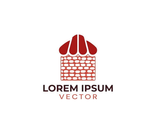 Diseño de logo vectorial de ladrillo único