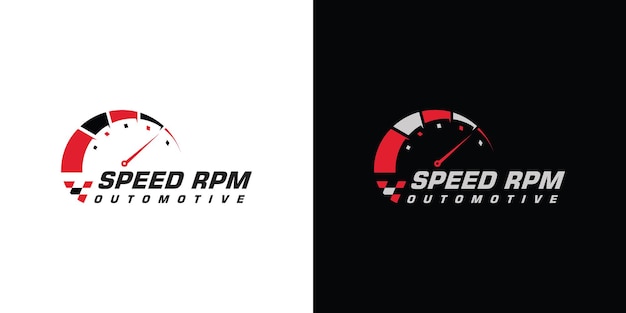 Diseño de logo de velocidad rpm para automoción.