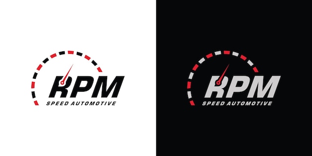 Diseño de logo de velocidad rpm para automoción.