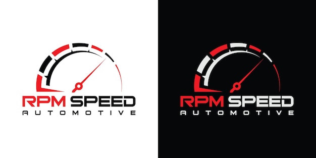 Diseño de logo de velocidad rpm para empresa automotriz.