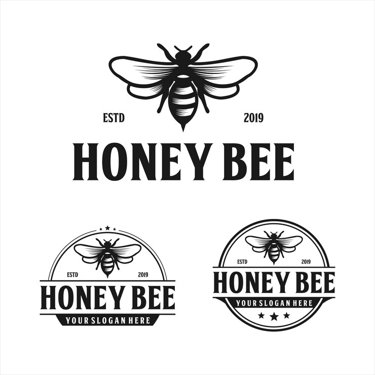 Diseño de logo vintage de abeja