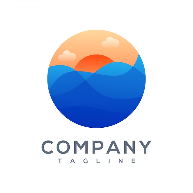 diseño de logo de wave wave listo para usar