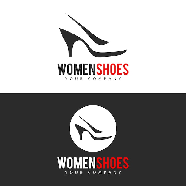 Vector diseño de logo de zapatos de mujer