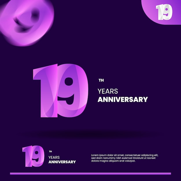 Diseño del logotipo del 19 aniversario