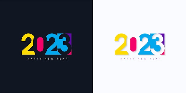 Diseño de logotipo 2023 para cartel de feliz año nuevo.