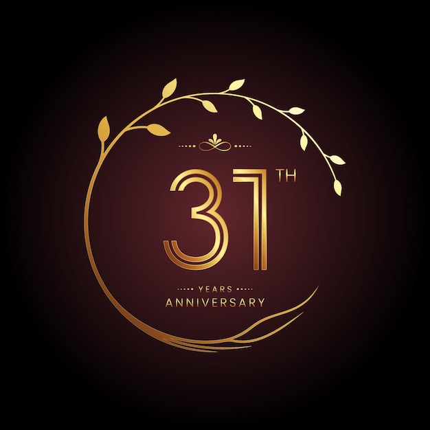 Diseño del logotipo del 31 aniversario con un número dorado y un concepto de árbol circular