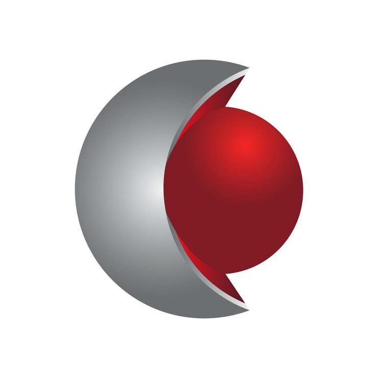 Vector un diseño de logotipo 3d de alta calidad con color blanco y rojo
