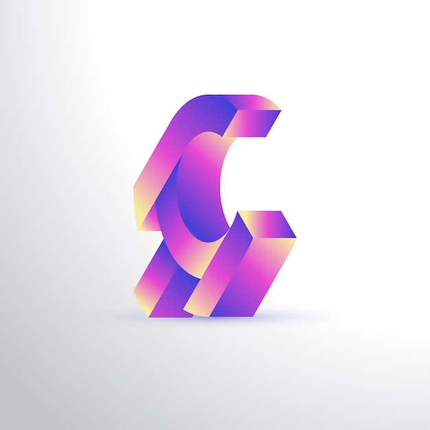 Diseño de logotipo 3d colorido letra c con speed eagle concept. logotipo o icono de águila rápida
