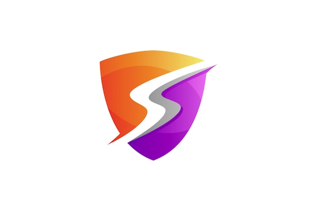 Diseño de logotipo 3D de escudo y relámpago