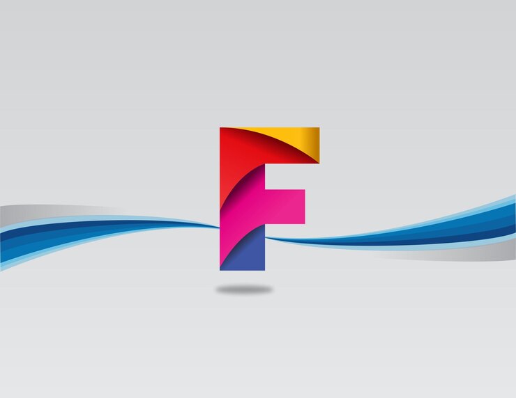 Vector diseño de logotipo 3d f