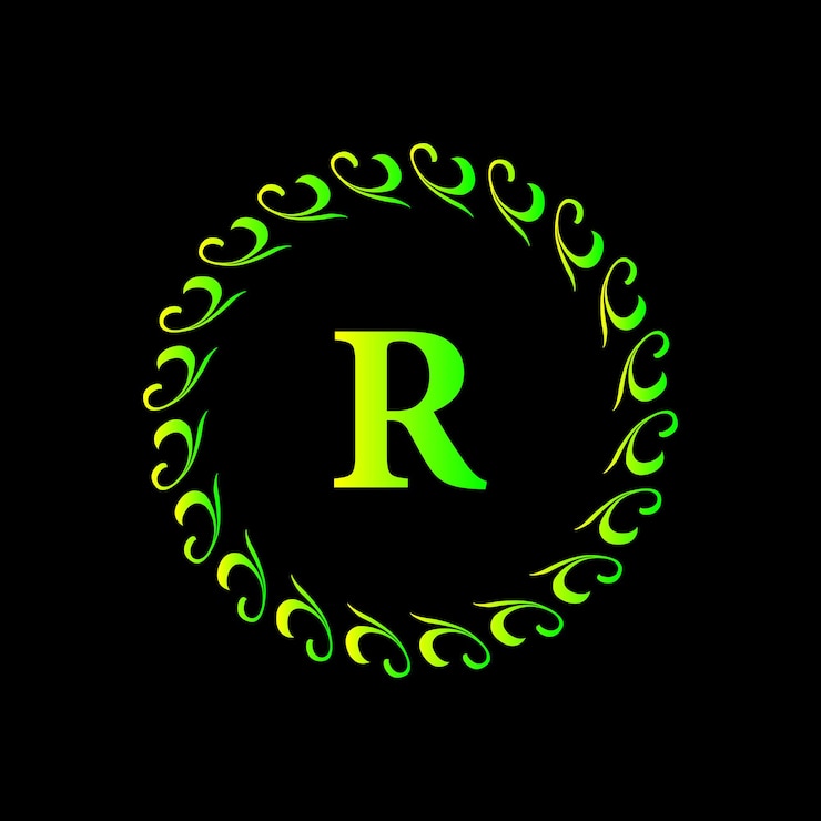 Vector diseño del logotipo en 3d con fuente inicial vectorial verde