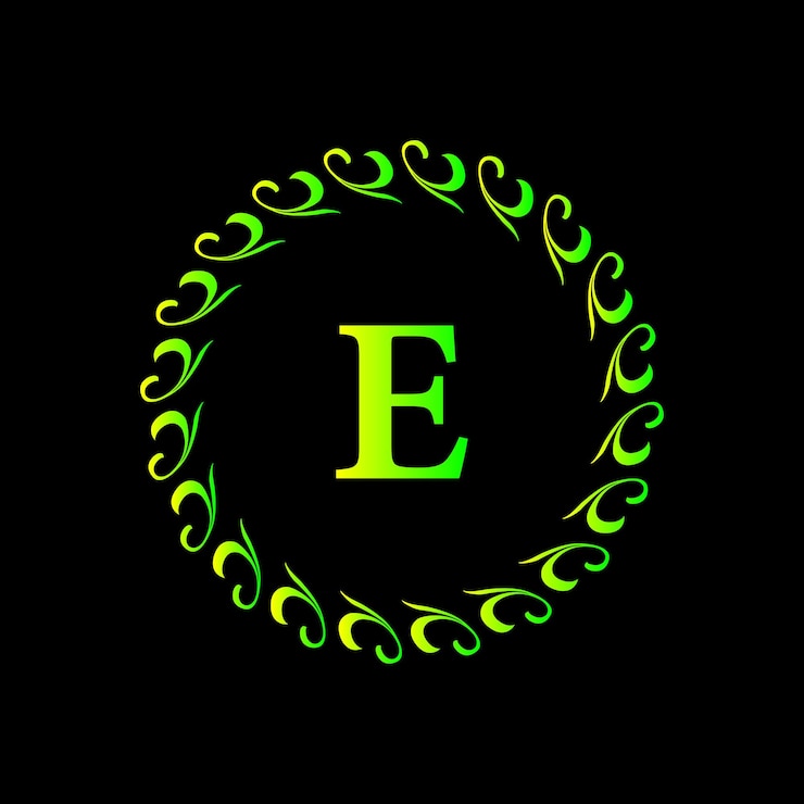 Vector diseño del logotipo en 3d con fuente inicial vectorial verde