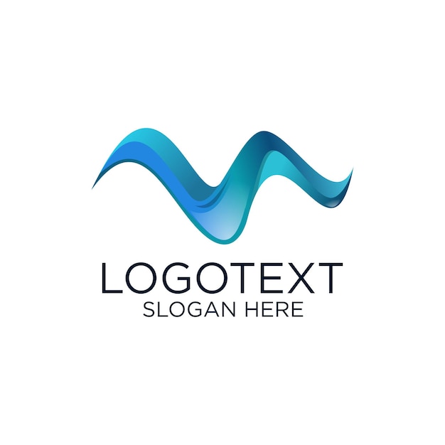 Diseño del logotipo 3D de la letra M a todo color