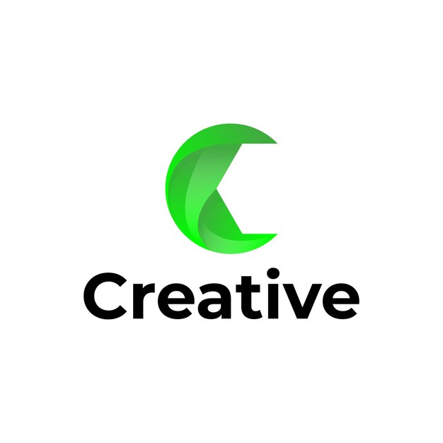 Diseño de logotipo 3d moderno con letra C