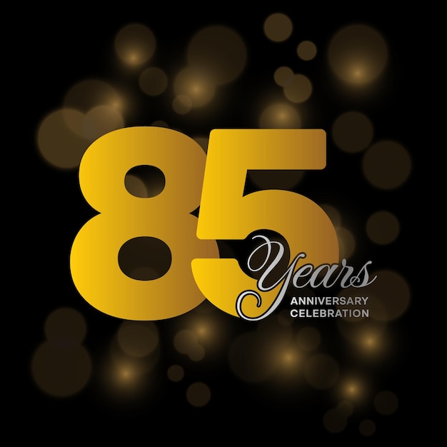 Diseño del logotipo del 85 aniversario Diseño de plantilla de aniversario de oro Ilustración de plantilla de vector de logotipo