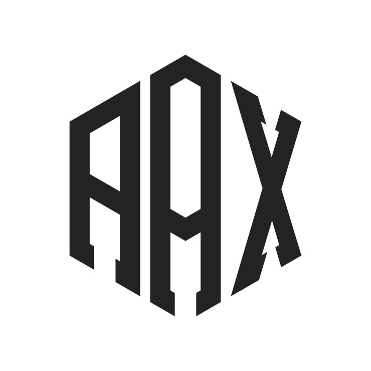 Vector diseño del logotipo aax letra inicial aax monograma logotipo con forma de hexágono